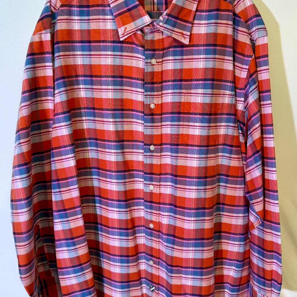 Daniel Cremieux Orange & Blue Plaid Button-Down